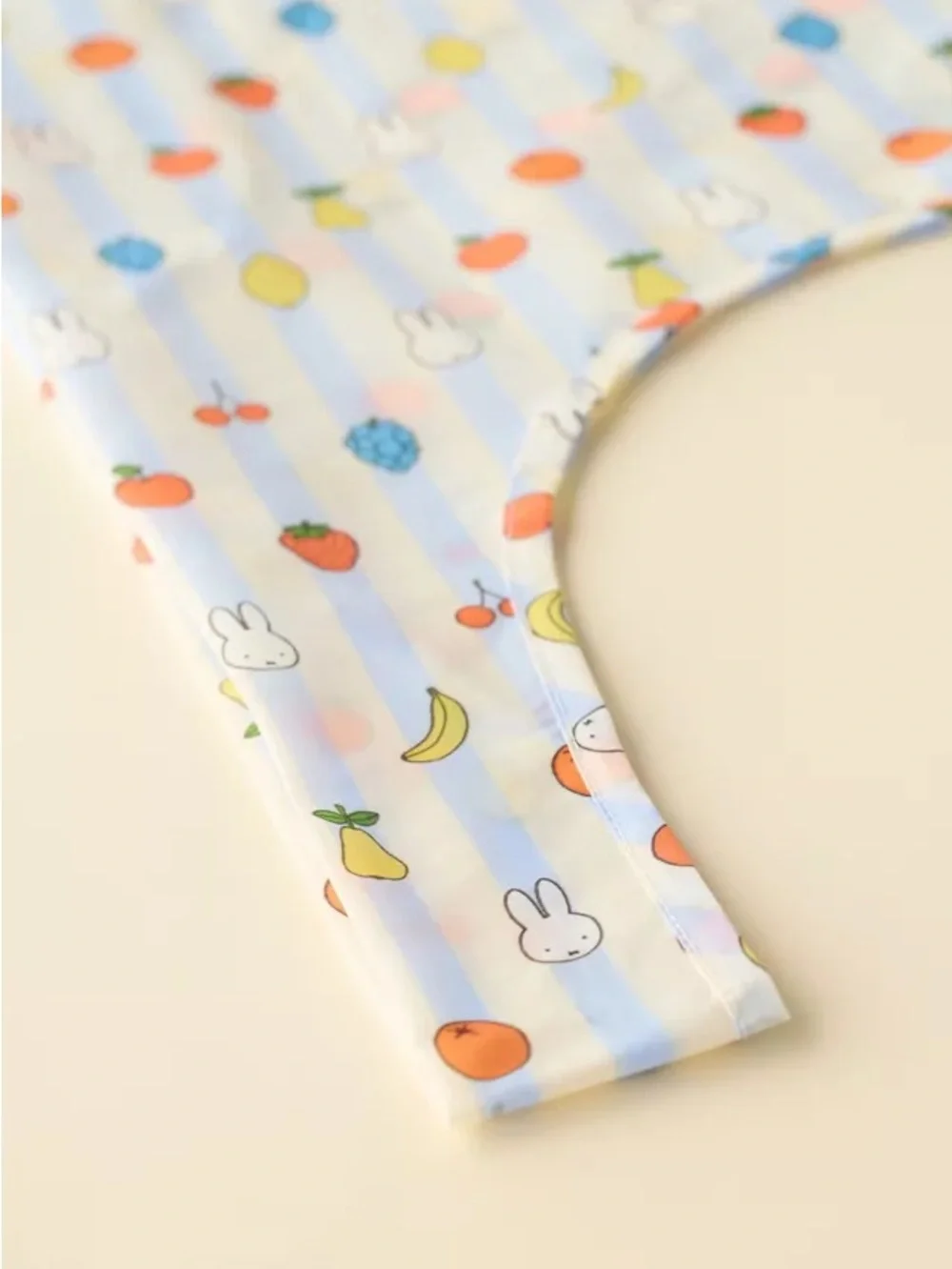 BAGGU Baby size Miffy Strawberry Stripe Tote in Light Blue and Orange